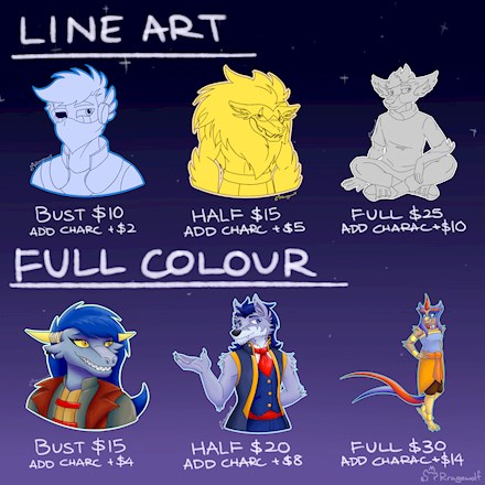 Lineart and Full Colour Commissions